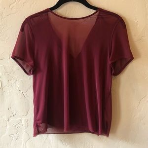 Hollister Maroon Mesh Top